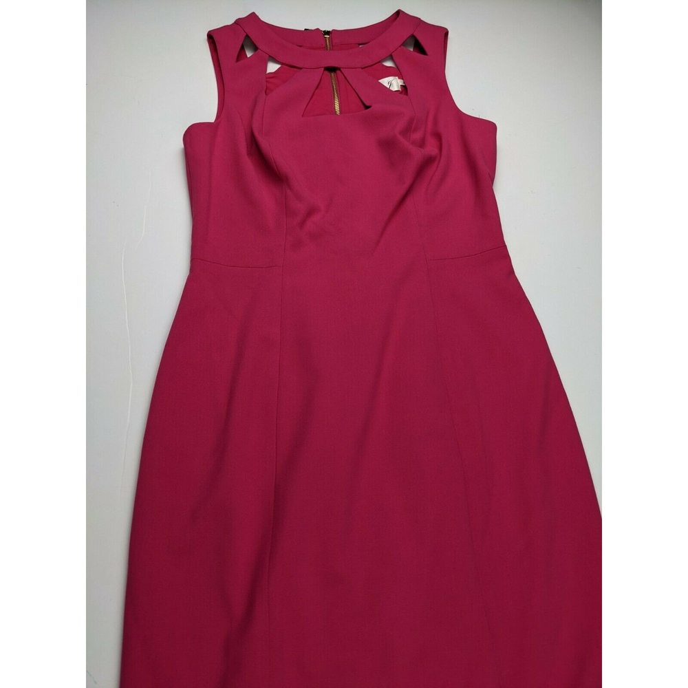 Eliza J Pink Peekaboo Neckline Gold Back Zipper Sheath Cocktail Dress Size 2
